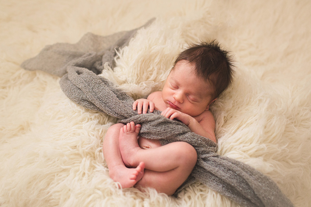 baby wrapped up during dc newborn photography session