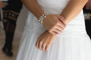 brides details and hands at roops mill wedding