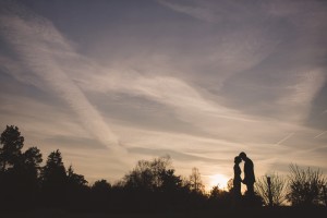 bride and groom silhouette in dc photography