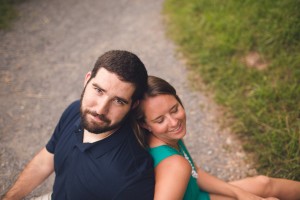 lake linganore dam engagement photography frederick md sitting in road