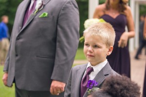ring bearer overcome with emotion at moms wedding