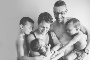 shirtless family newborn photography portrait