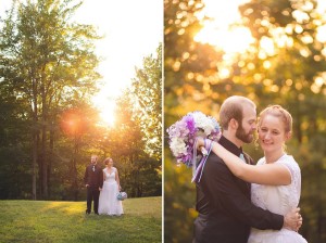 bride and groom at sunset during baltimore wedding