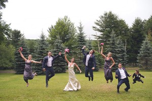 baltimore wedding photography with bridal party jumping