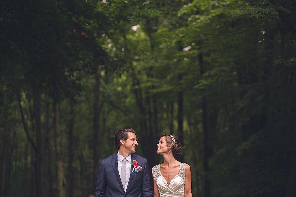 beautiful outdoor deep creek wedding photography with bride under tree