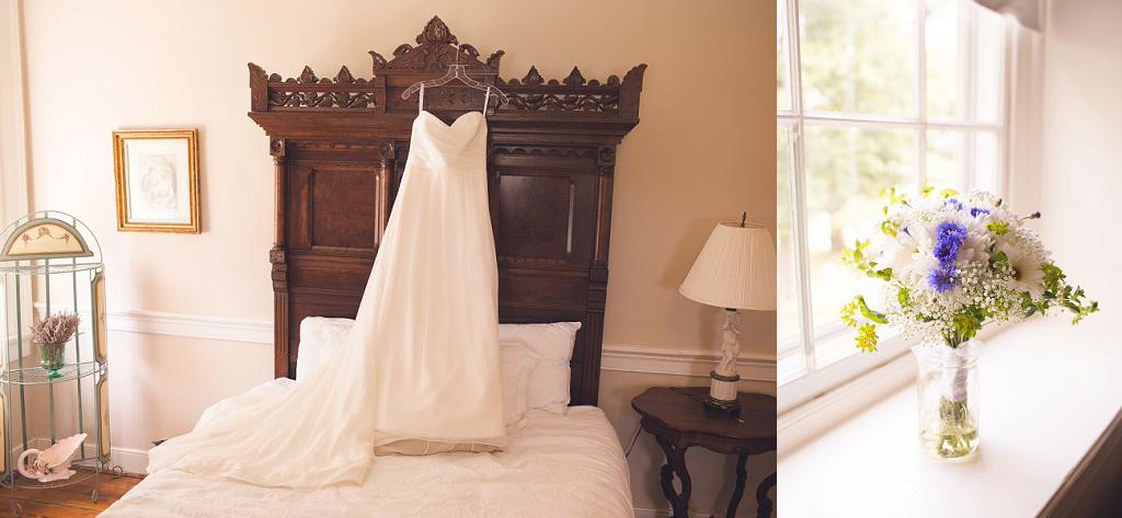 springfield manor wedding dress and bouquet photography