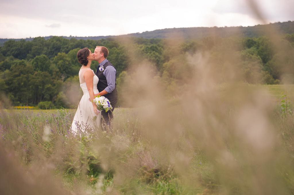 Washington DC Wedding Photographer in lavendar field with bride and groom