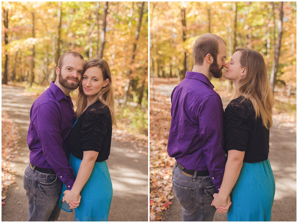 dc engagement photography in fall with changing leaves