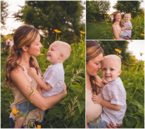 mom and son snuggle during baltimore photography session