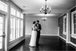 bride and groom first look at springfield manor