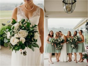 bride and bridesmaids at springfield manor