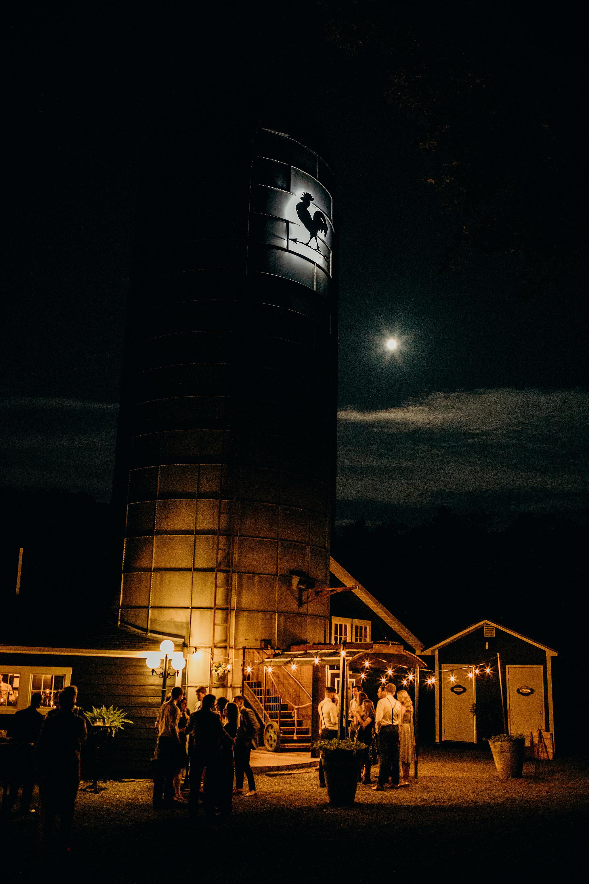 chanteclaire farm wedding at night